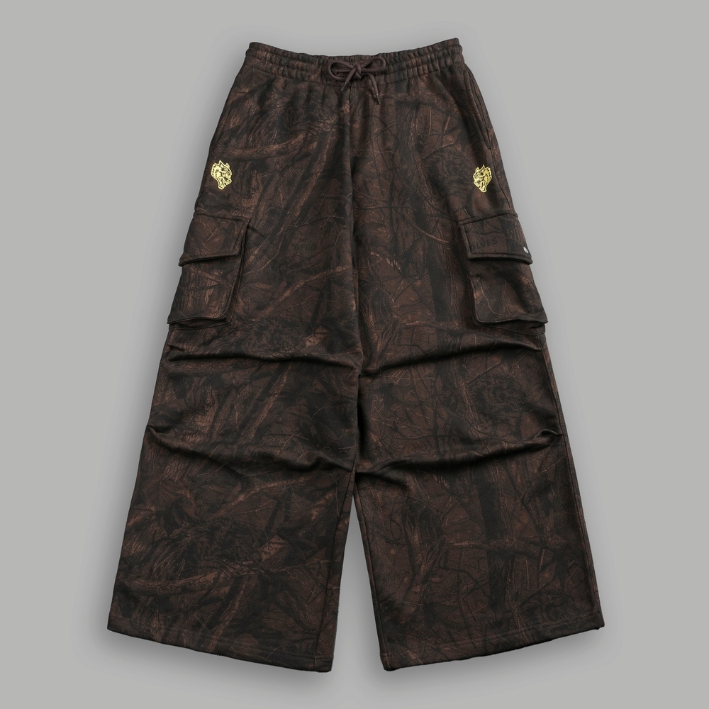 ISO Darc Sport Dual Mia Cargo Sweat Pants in Brown Driftwood Forest Camo